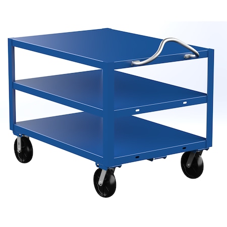 Vestil Heavy Duty Ergo Handle Cart, Steel, 4000 lb Load Capacity, 3 Shelves, 48" L, 34" W DH-PH4-3448-3